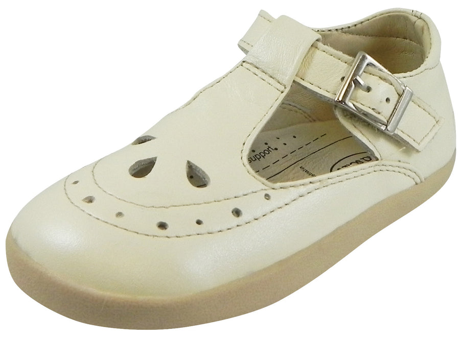 Old Soles Girl's 355 Pearl Metallic Leather T-Strap
