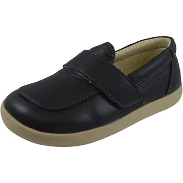 Old Soles Boy's Business Loafer Leather Navy Slip On Shoe Black - Just Shoes for Kids
 - 1