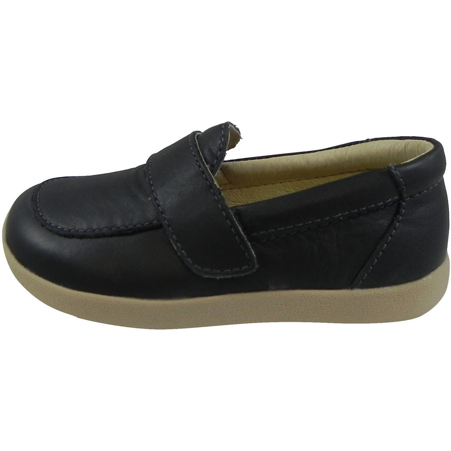 Old Soles Boy's Business Loafer Leather Navy Slip On Shoe Black - Just Shoes for Kids
 - 2
