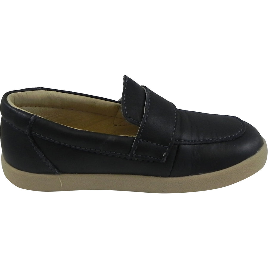 Old Soles Boy's 346 Business Loafer Leather Slip On Shoe Black