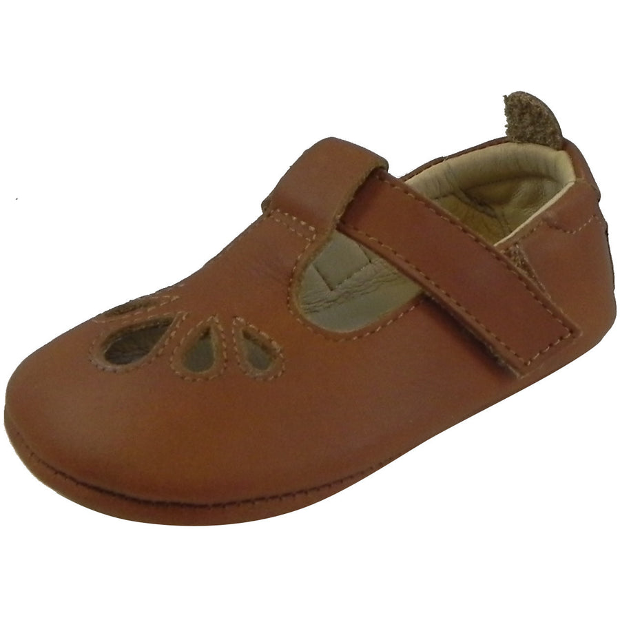 Old Soles Girl's 053 T-Petal Tan Leather Mary Jane - Just Shoes for Kids
 - 1