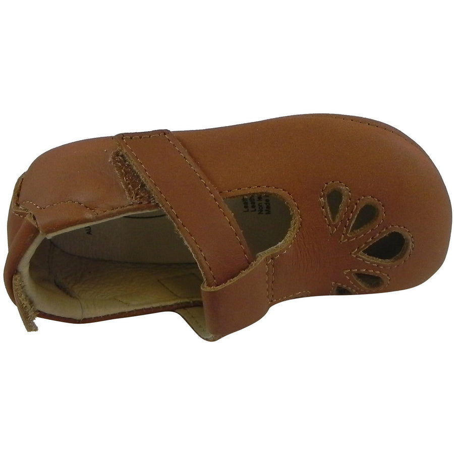 Old Soles Girl's 053 T-Petal Tan Leather Mary Jane - Just Shoes for Kids
 - 6
