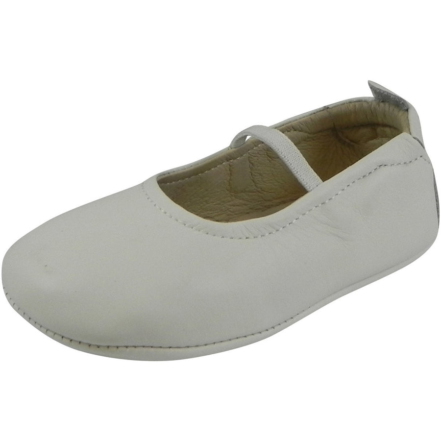Old Soles Girl's 013 White Leather Luxury Ballet Flat - Just Shoes for Kids
 - 1