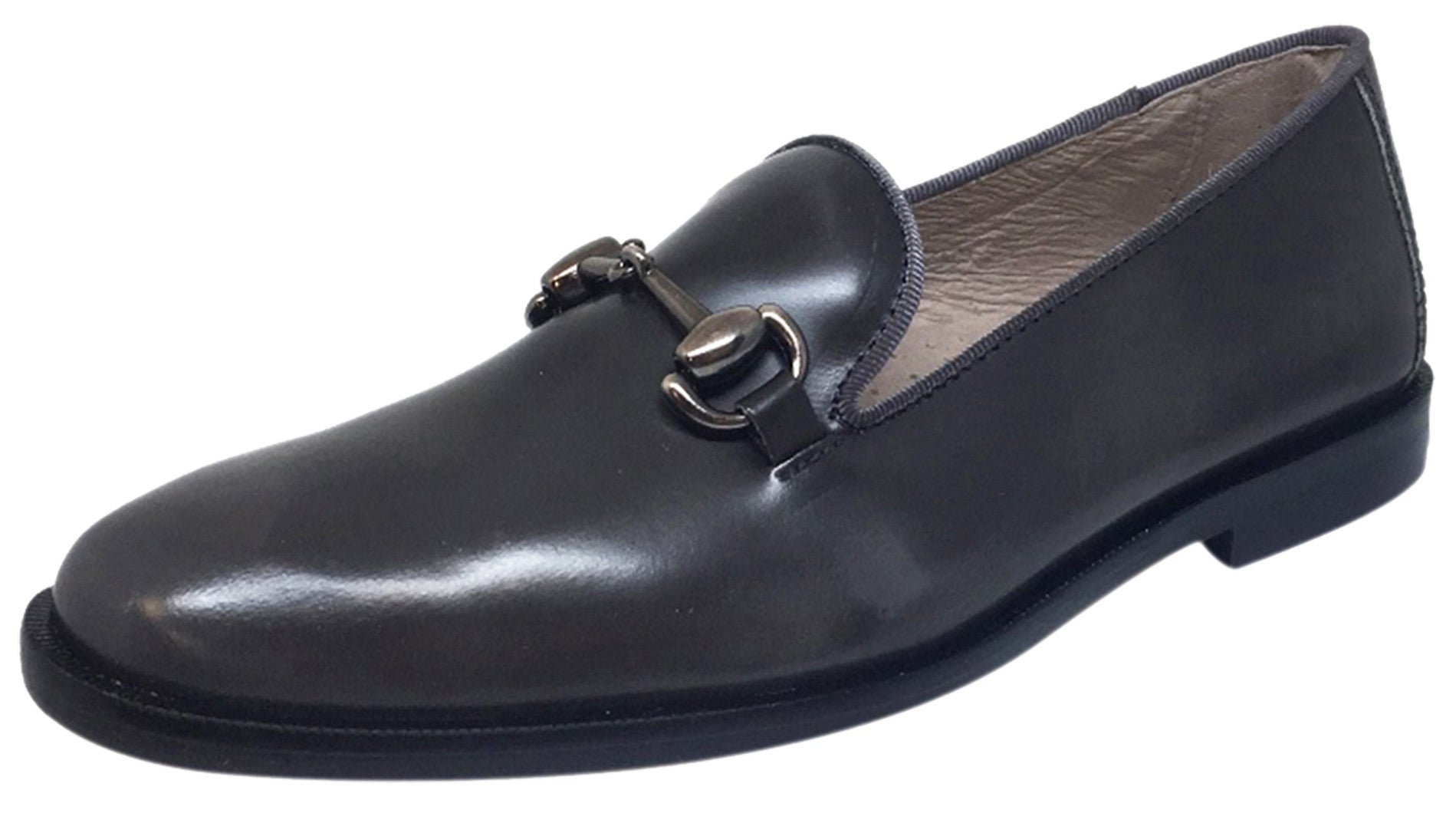 Hoo Shoes Boy's Eric's Smooth Leather High Shine Slip On Upper Detail ...