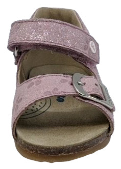 Naturino Falcotto Girl's Bea Vel Glitter Fiori Open Toe Sandals, Rosa