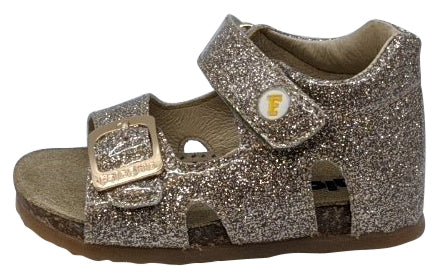 Falcotto Girl's Bea Glossy Open Toe Sandals, Platino