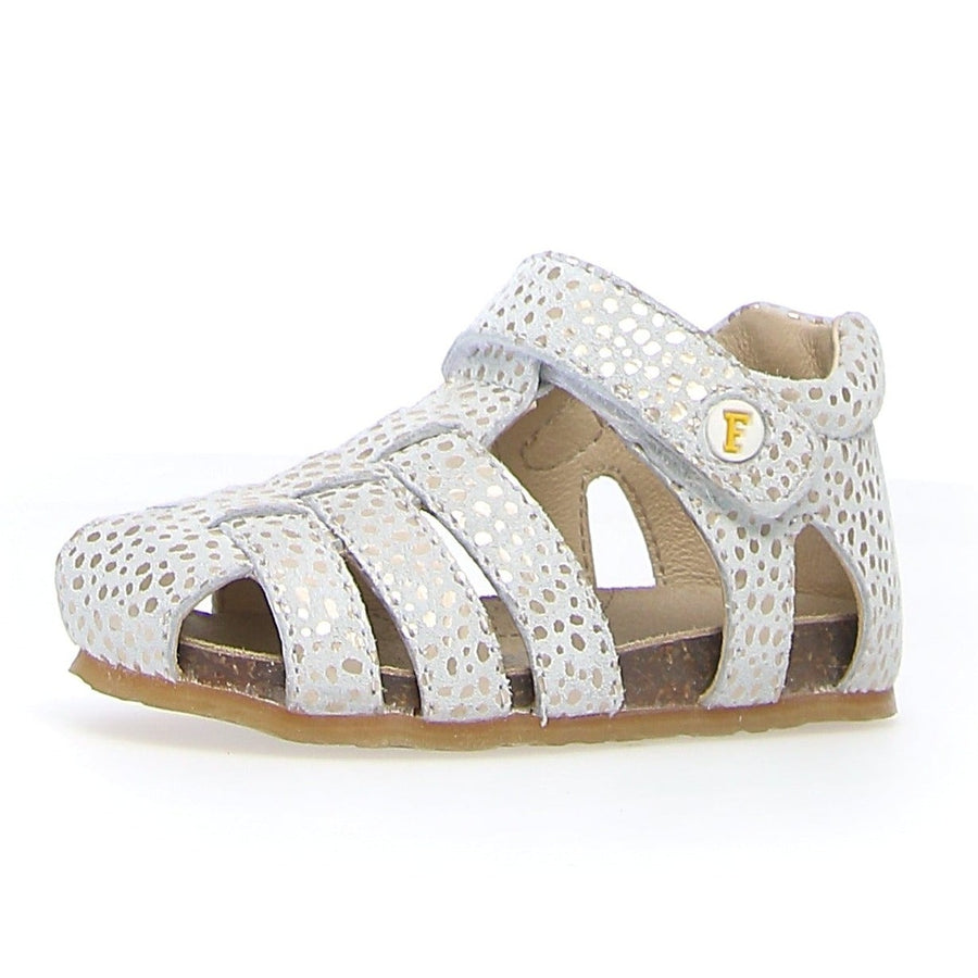 Falcotto Boy's and Girl's Alby Suede Stain Sandals - White/Platinum