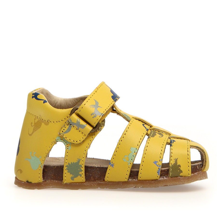 Falcotto Boy's and Girl's Alby Dinosaur Fisherman Sandals - Yellow