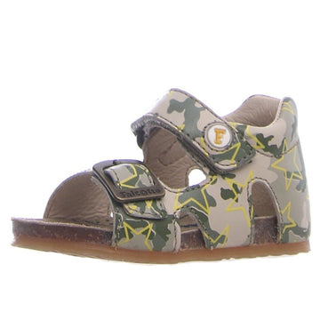 Falcotto Boy's and Girl's Bea Camo Stars Sandals - Beige