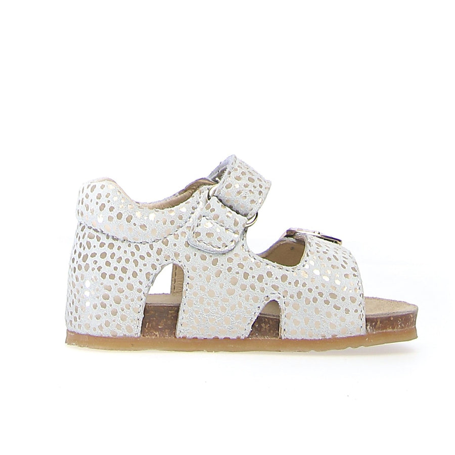 Falcotto Boy's and Girl's Bea Suede Stain Open Toe Sandals - White/Platinum