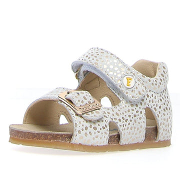 Falcotto Boy's and Girl's Bea Suede Stain Open Toe Sandals - White/Platinum