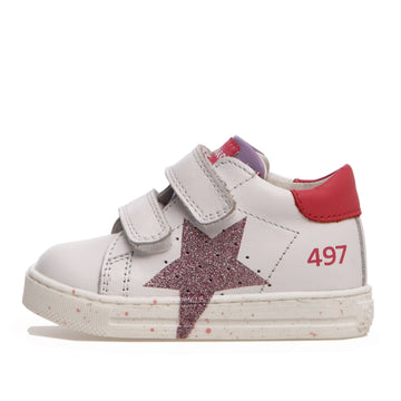 Falcotto Girl's Salazar Sneaker Shoes - White/Pink/Papaia