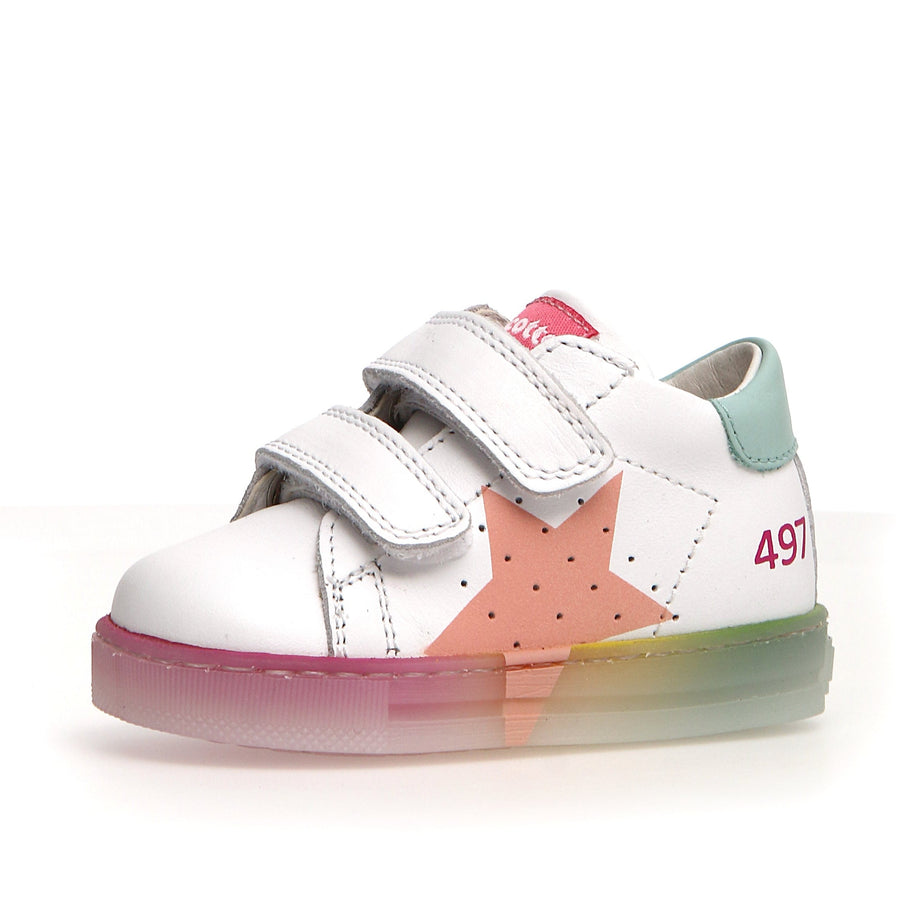 Falcotto Girl's Salazar Sneaker Shoes - White/Pink/Caraibi