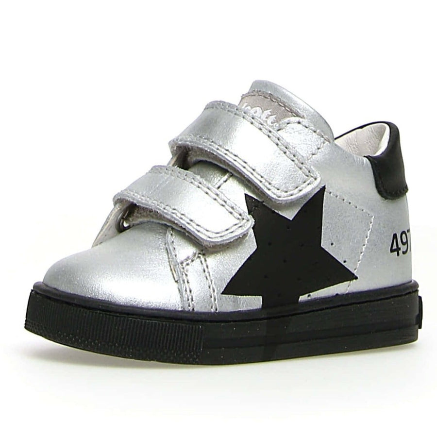 Naturino Falcotto Boy's and Girl's Salazar Vl Metallic Sneakers - Silver/Black
