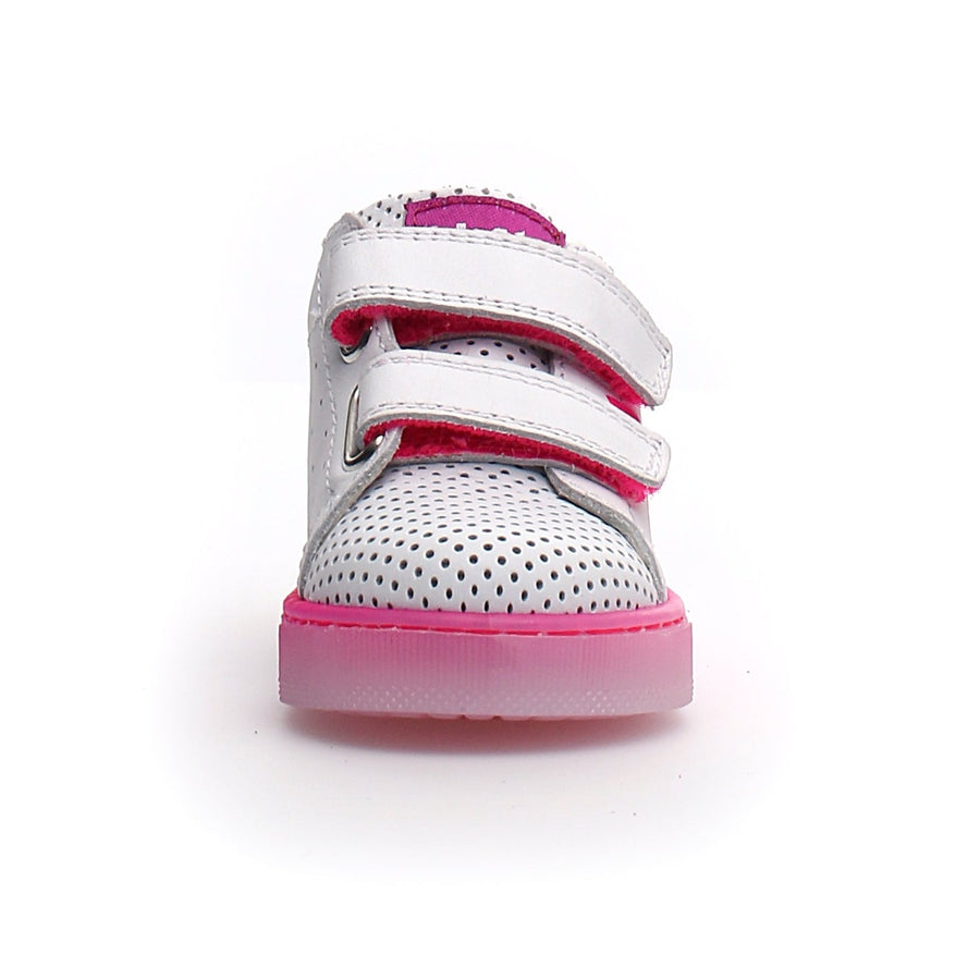 Falcotto Girl's Salazar Vl Calf Sneaker Shoes - White/Fuchsia Fluo