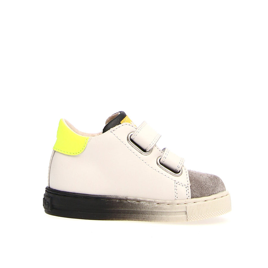 Falcotto Boy's and Girl's Selty Fashion Sneakers, Dark Grey/Milk/Yellow Fluo