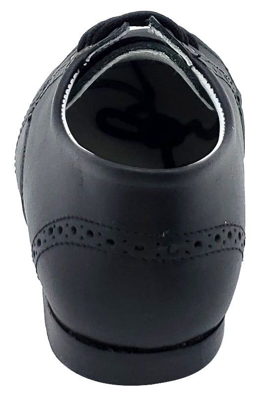 Gepetto's Boy's Blucher Wingtip Leather Black Dress Shoe