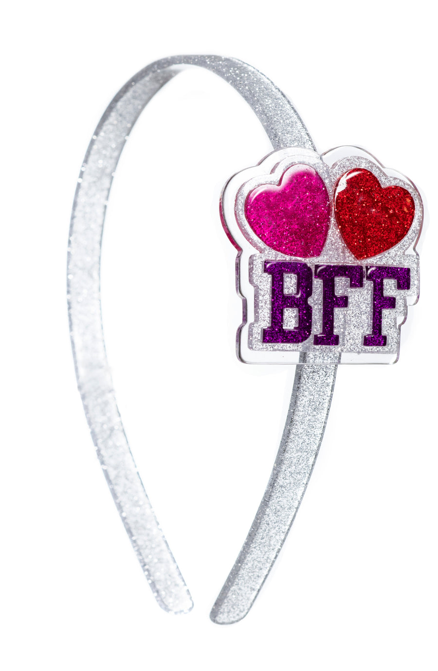 Lilies & Roses NY Silver Sparkle BFF (Best Friend Forever) Headband