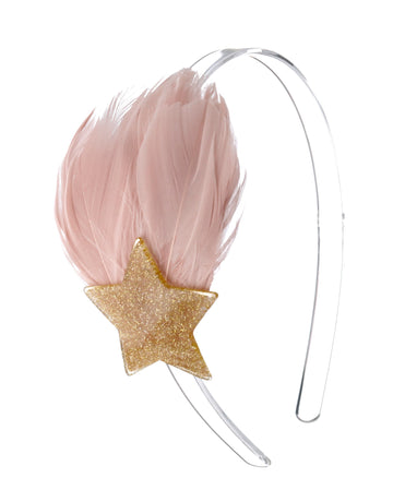 Lilies & Roses NY Pink & Gold Feather and Star Headband