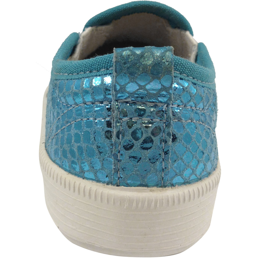 Old Soles Girl's 1011 Blue Snake Leather Hoff Sneaker - Just Shoes for Kids
 - 3