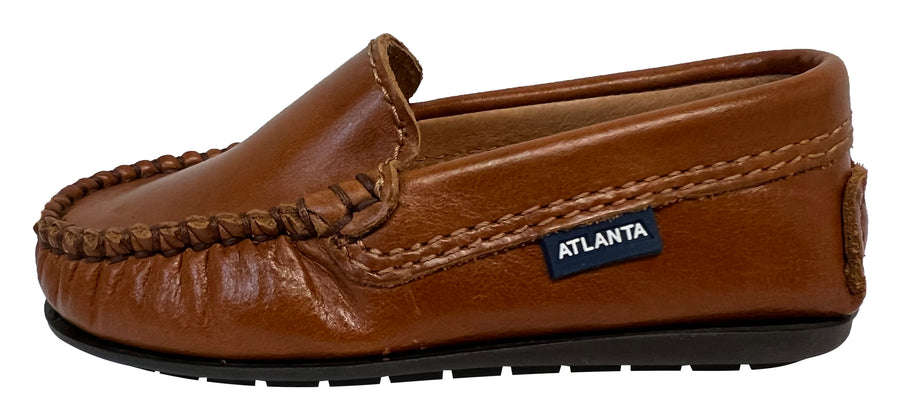 Atlanta Mocassin Boy's and Girl's Leather Loafers, Tawny Sierra