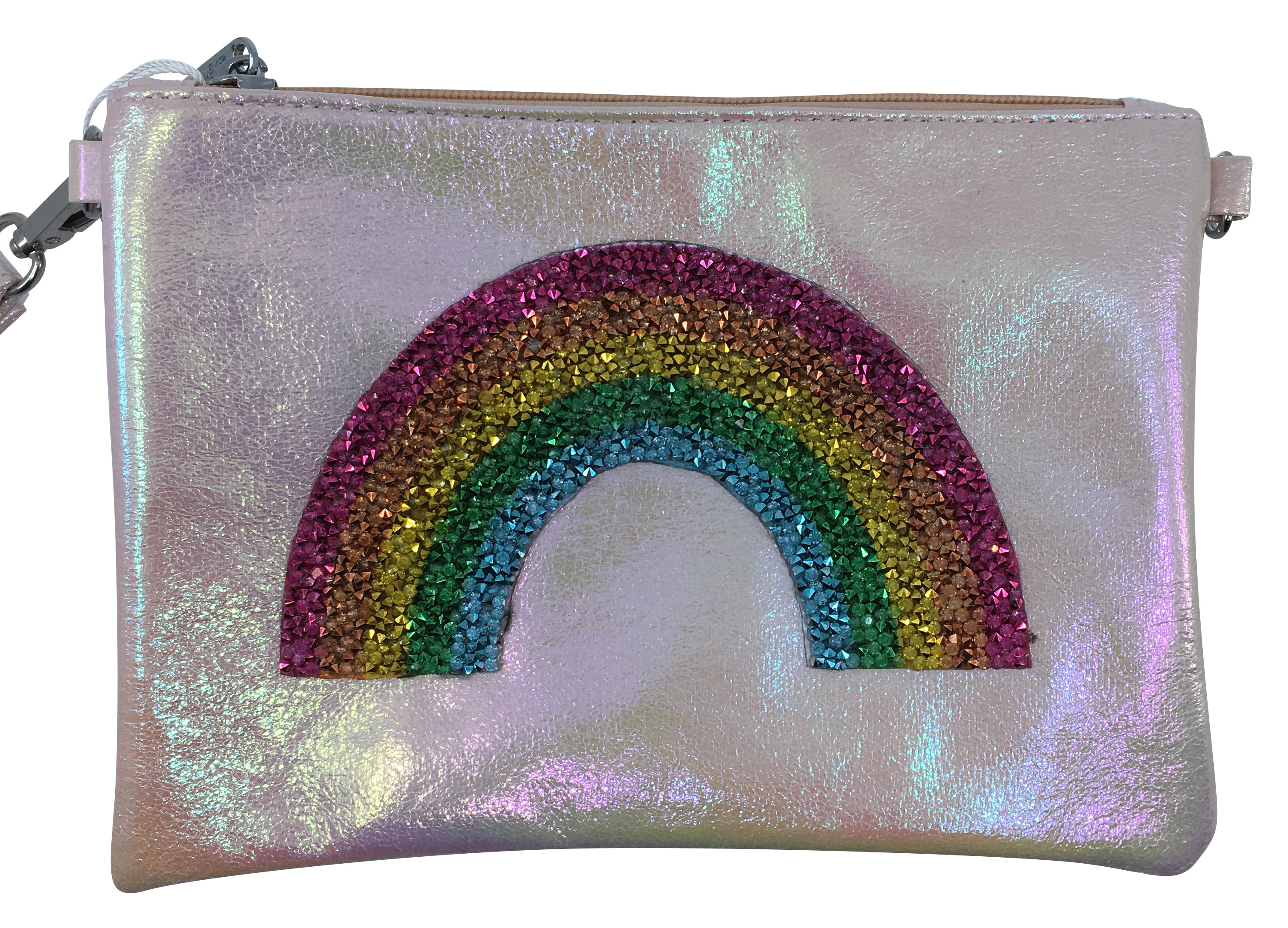 Bari Lynn Girl's Pink Rainbow Wristlet Clutch and Chain Handbag – Just ...
