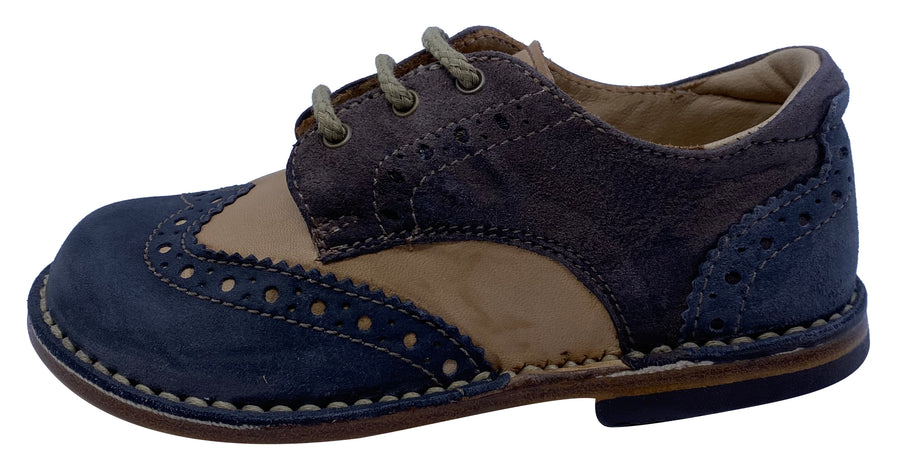 Eureka Boy's Stripe Tri-Color Handcrafted Leather Oxford
