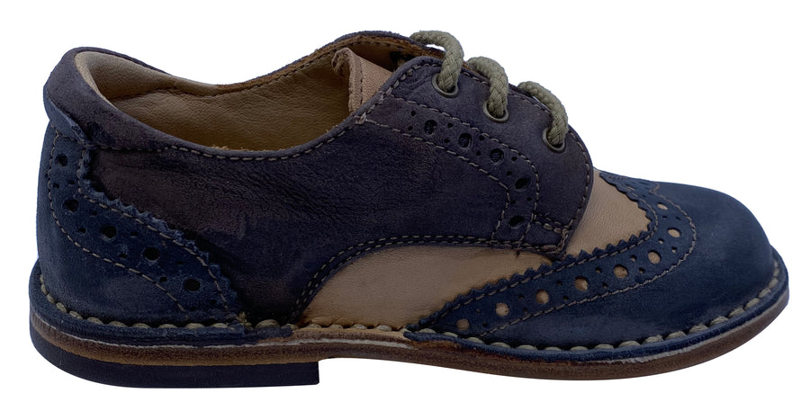 Eureka Boy's Stripe Tri-Color Handcrafted Leather Oxford