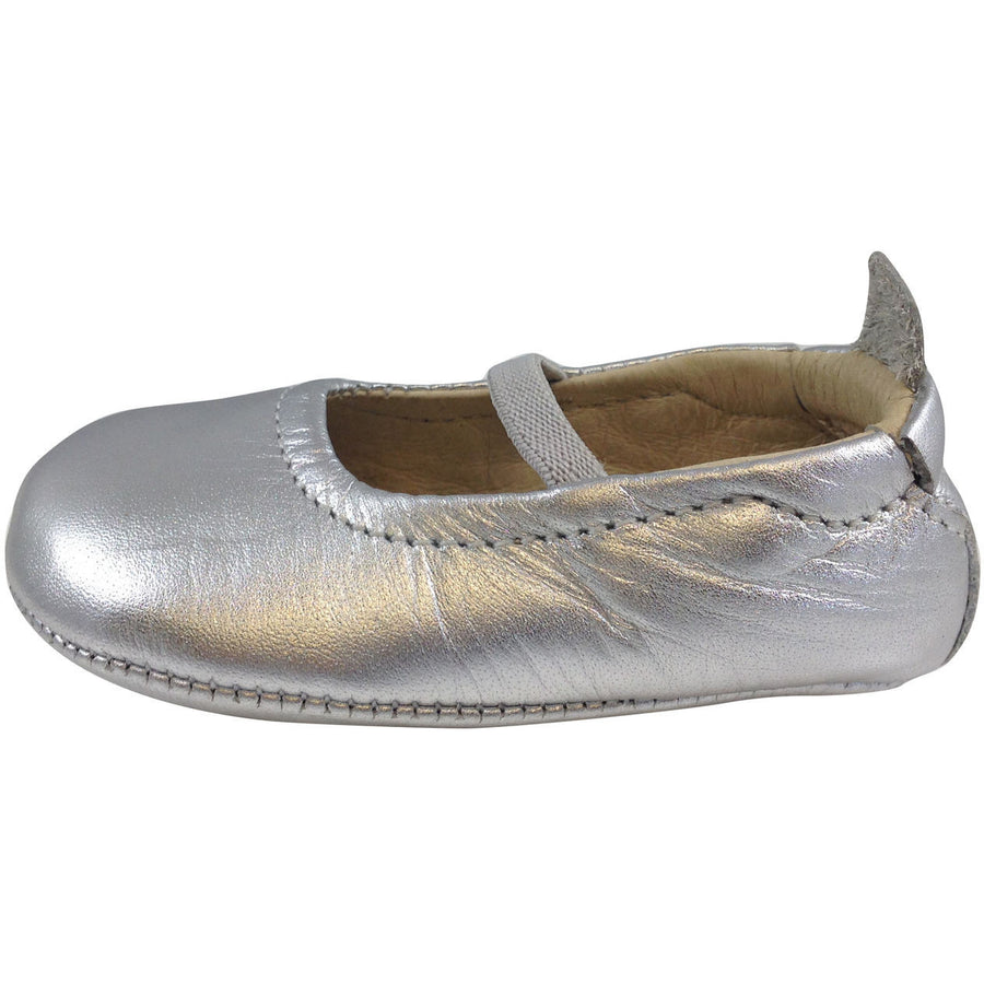 Old Soles Girl's 013 Silver Leather Luxury Ballet Flat - Just Shoes for Kids
 - 2