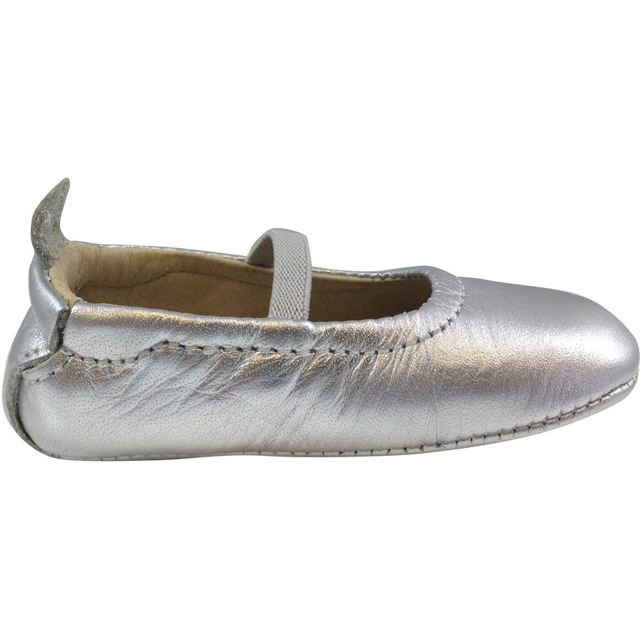 Old Soles Girl's 013 Silver Leather Luxury Ballet Flat - Just Shoes for Kids
 - 4