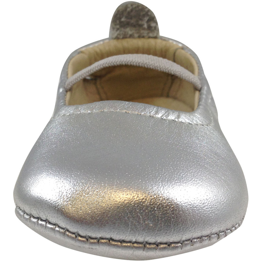Old Soles Girl's 013 Silver Leather Luxury Ballet Flat - Just Shoes for Kids
 - 3