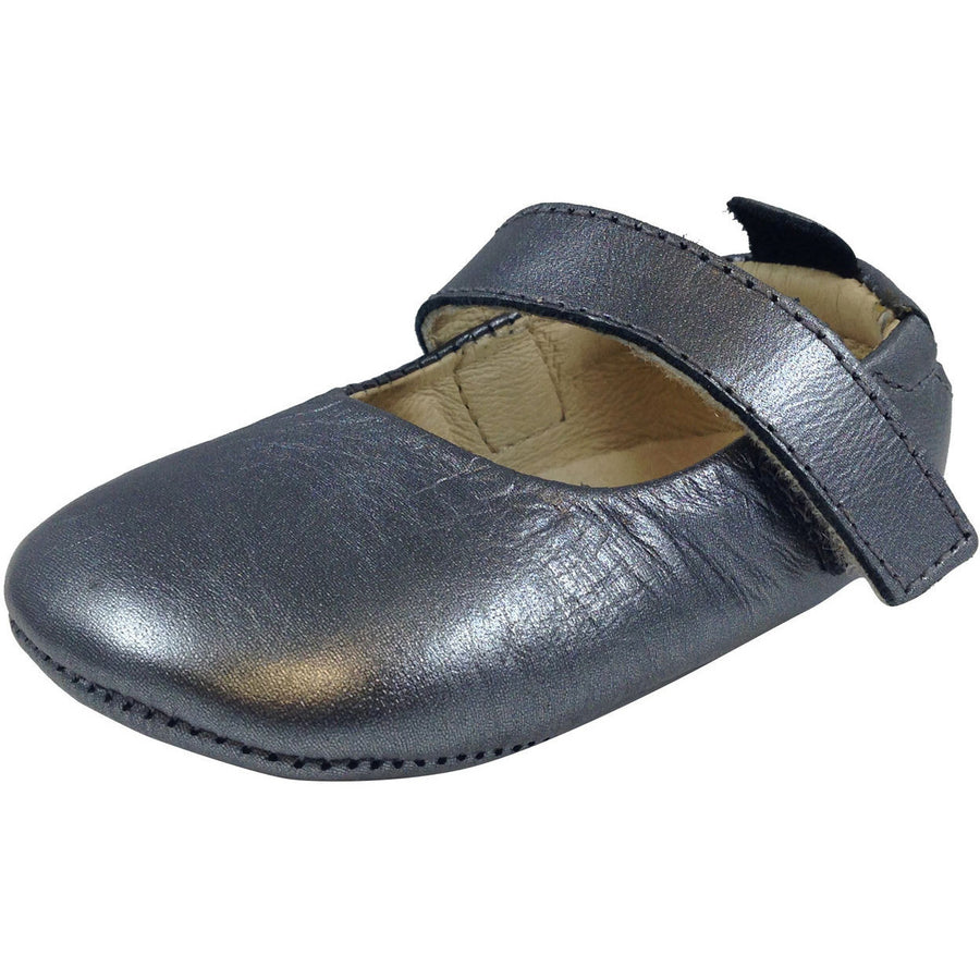 Old Soles Girl's 022 Rich Silver Leather Gabrielle Mary Jane - Just Shoes for Kids
 - 1