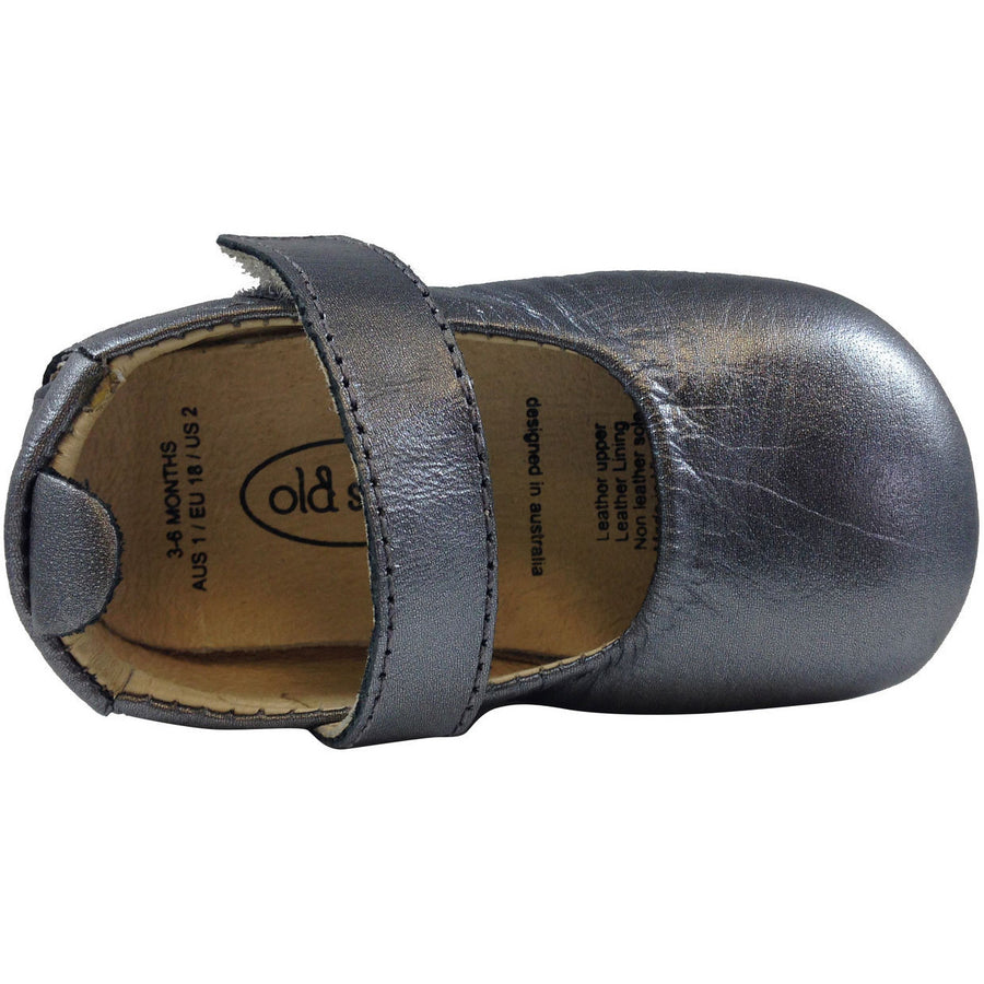 Old Soles Girl's 022 Rich Silver Leather Gabrielle Mary Jane - Just Shoes for Kids
 - 5