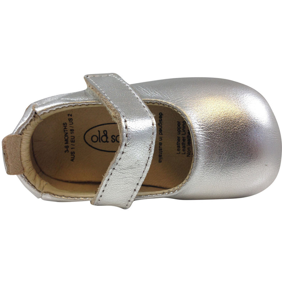 Old Soles Girl's 022 Silver Leather Gabrielle Mary Jane - Just Shoes for Kids
 - 5