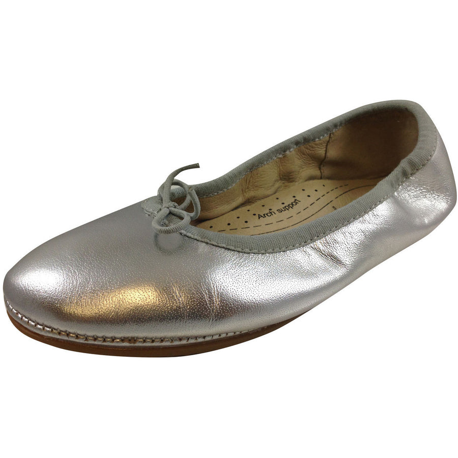 Old Soles Girl's Silver Cruise Ballet Flat - Just Shoes for Kids
 - 1