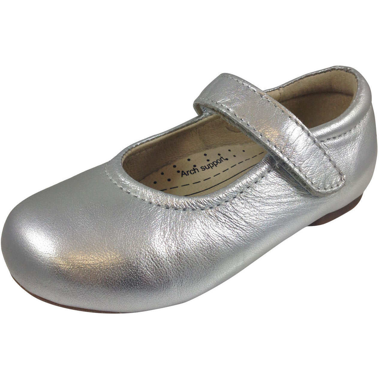 800 Praline Leather Hook Loop Mary Jane Flats
