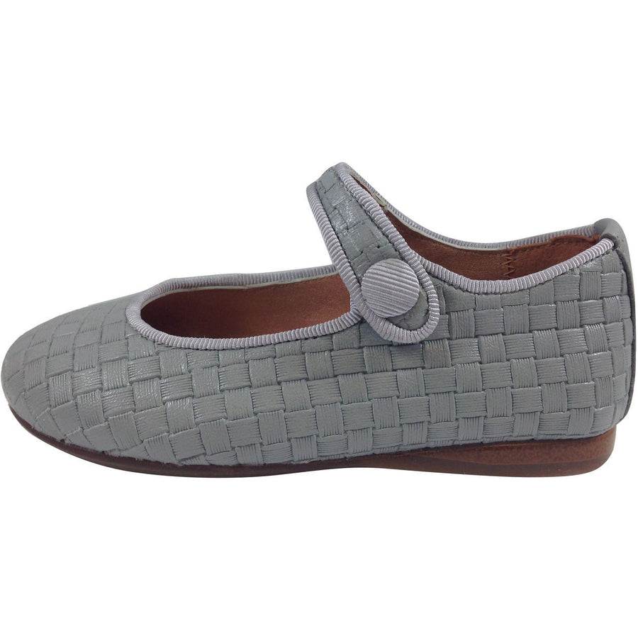 Papanatas by Eli Girl's Light Grey Cloe Mary Jane Flats - Just Shoes for Kids
 - 2