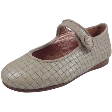 Papanatas by Eli Girl's Beige Cloe Mary Jane Flats - Just Shoes for Kids
 - 1