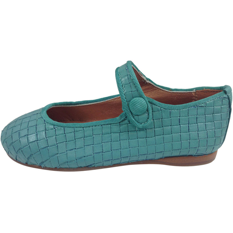 Papanatas by Eli Girl's Teal Cloe Mary Jane Flats - Just Shoes for Kids
 - 2