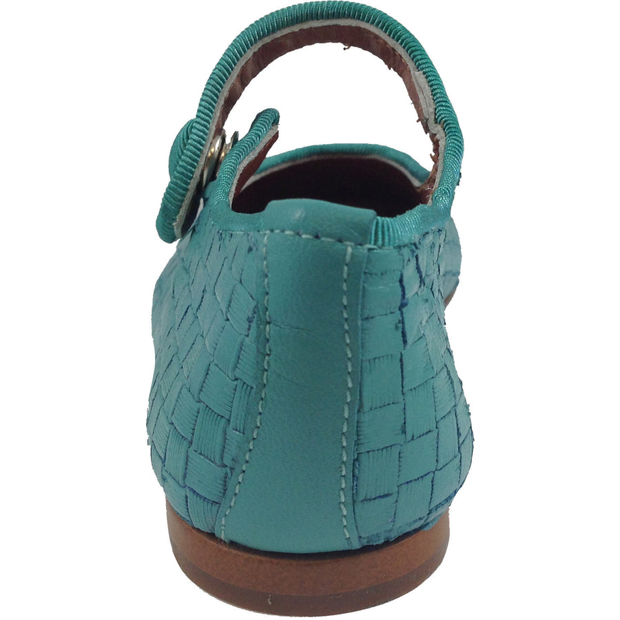 Papanatas by Eli Girl's Teal Cloe Mary Jane Flats - Just Shoes for Kids
 - 3