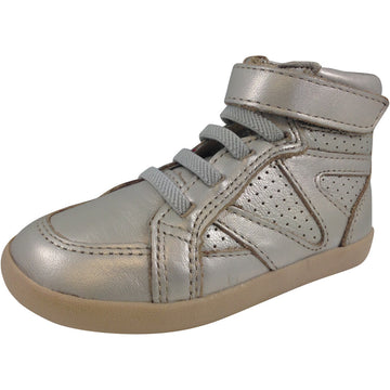 Old Soles Girl's Chalk Foil Leather Cheer Leader Hightops - Just Shoes for Kids
 - 1