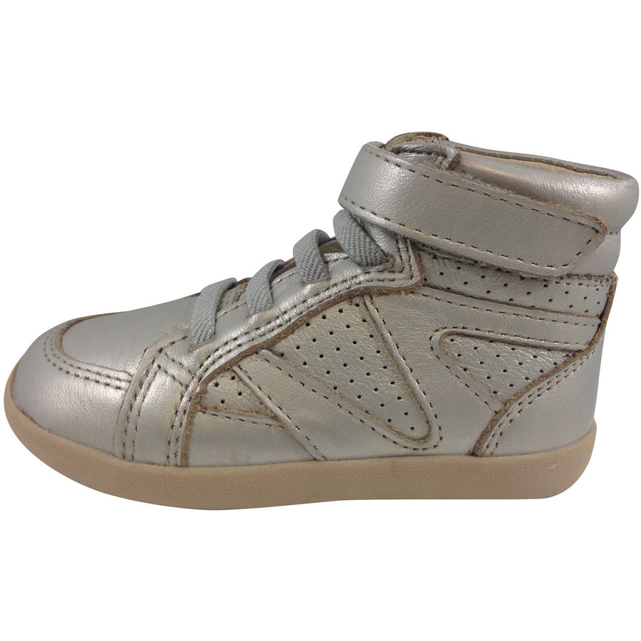 Old Soles Girl's Chalk Foil Leather Cheer Leader Hightops - Just Shoes for Kids
 - 2