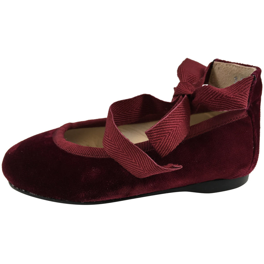Papanatas by Eli Girl's Cloe Red Ribbon Tie Flats Flats - Just Shoes for Kids
 - 2