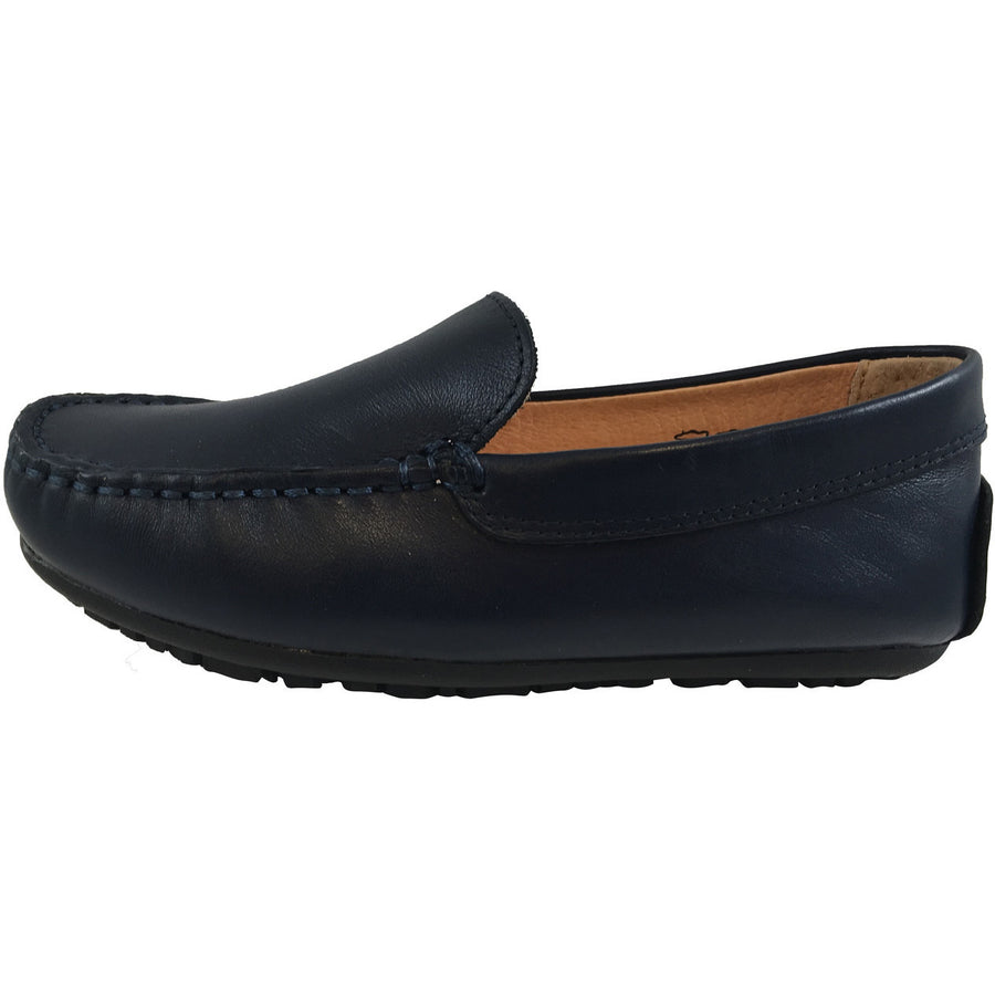 Umi Boy's Saul Leather Classic Slip On Oxford Loafer Shoes Navy - Just Shoes for Kids
 - 2