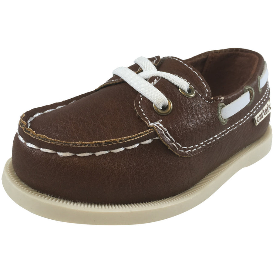 Carter's Boy's Ian Brown Slip On Classic Boat Shoe Loafer – Just