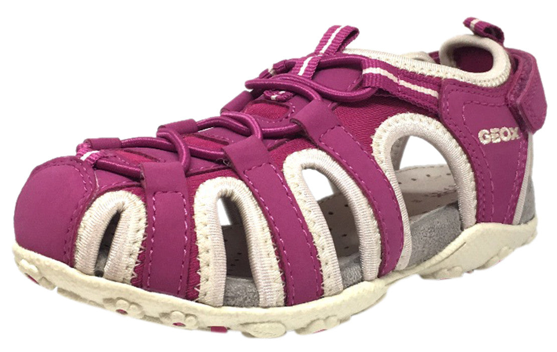 Geox Respira Girl's J S. Roxanne Fuchsia Intricate Elastic Upper Back ...