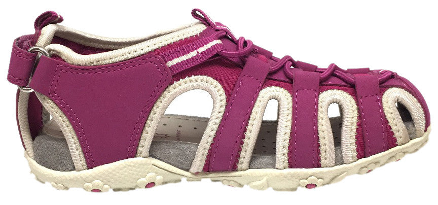 Geox Respira Girl's J S. Roxanne Fuchsia Intricate Elastic Upper Back ...