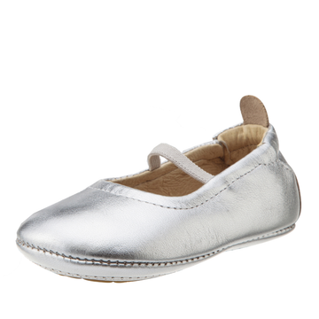 Old Soles Girl's 013 Silver Leather Luxury Ballet Flat