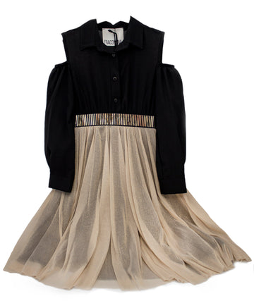 Fracomina Gold Black Two Part Dress (Tween/Teen)