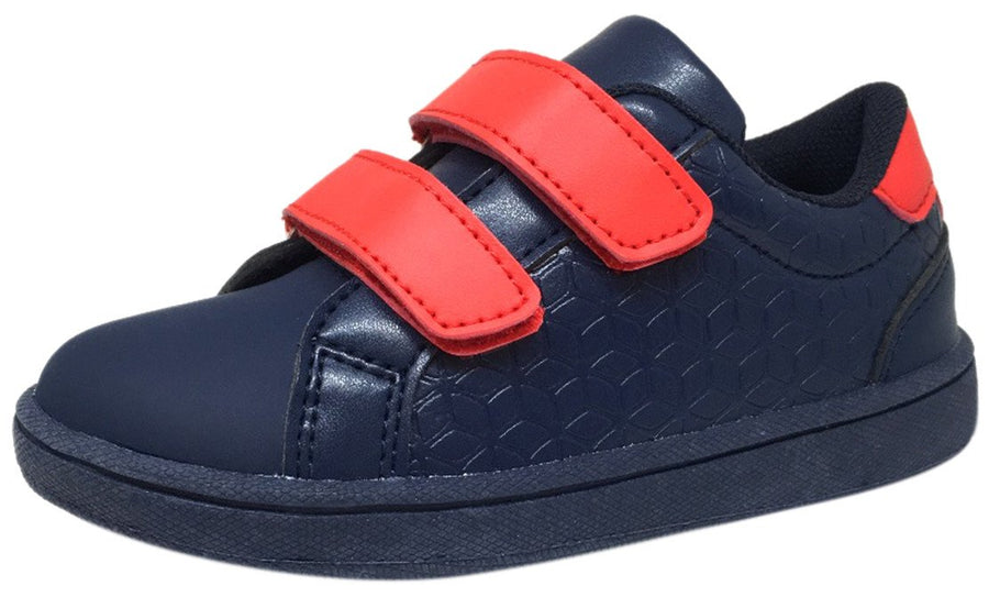 My Brooklyn The Original Boy's and Girl's Sneaker in Navy Blue with Red Double Straps